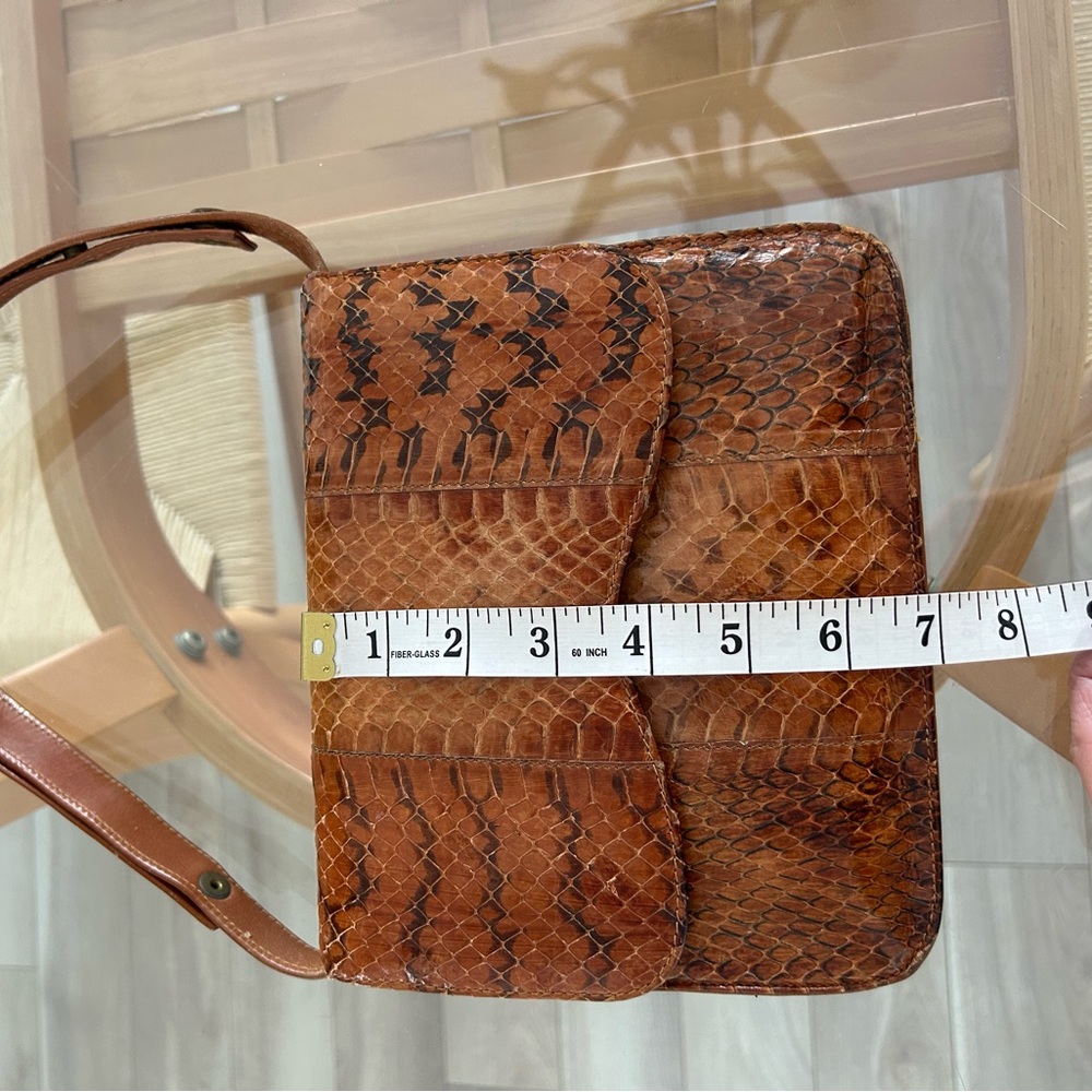 Vintage Snake Skin Leather Handbag - Picture 9 of 12